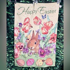 Julie Paton Happy Easter Bloom Two Sided Polyester Outdoor Garden Yard Flag 42"